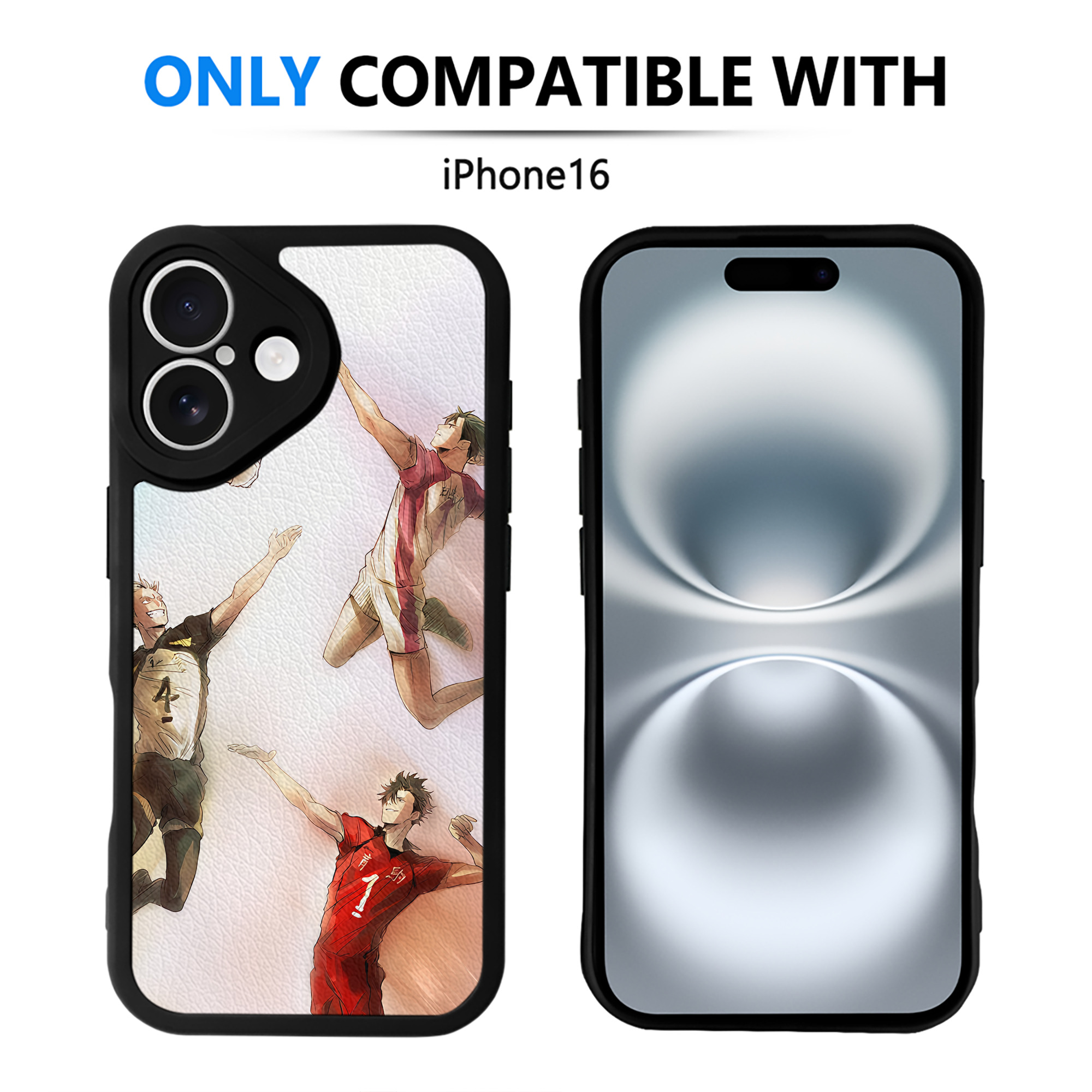 （画像用） ハイキュー!! Haikyu!! 【iPhone 16シリーズ対応】シリコンスマホケース（レザー調） 材質：シリコン